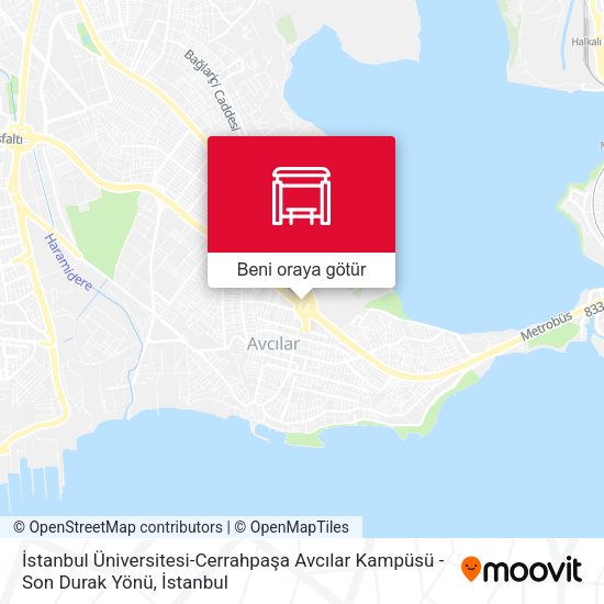 İstanbul Üniversitesi-Cerrahpaşa Avcılar Kampüsü - Son Durak Yönü harita