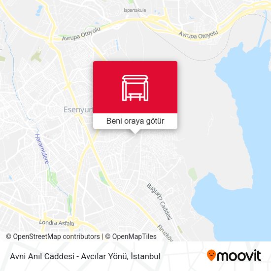 Avni Anıl Caddesi - Avcılar Yönü harita