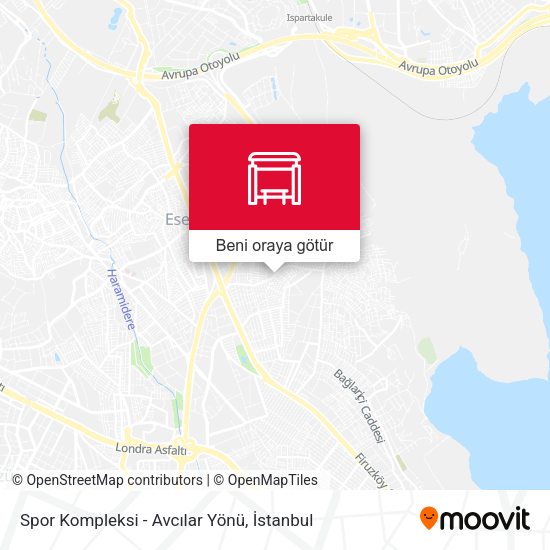 Spor Kompleksi - Avcılar Yönü harita