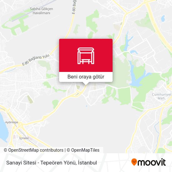 Sanayi Sitesi - Tepeören Yönü harita