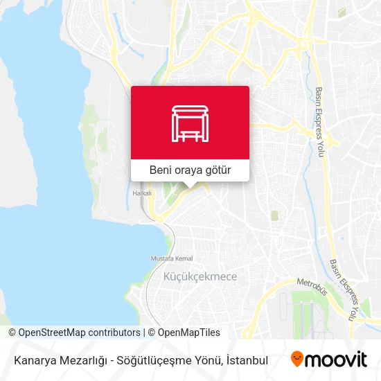 Kanarya Mezarlığı - Söğütlüçeşme Yönü harita