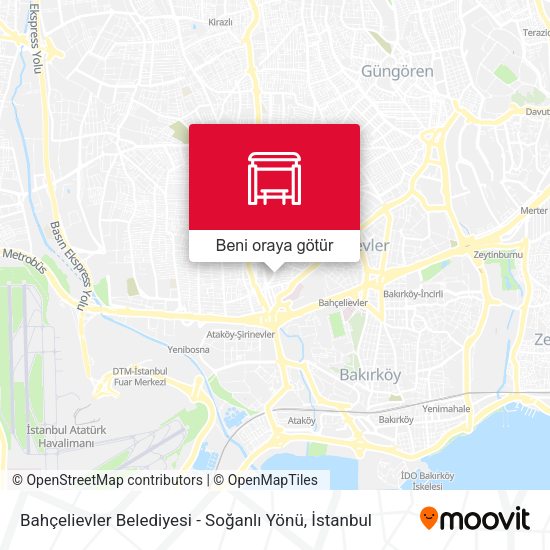 Bahçelievler Belediyesi - Soğanlı Yönü harita