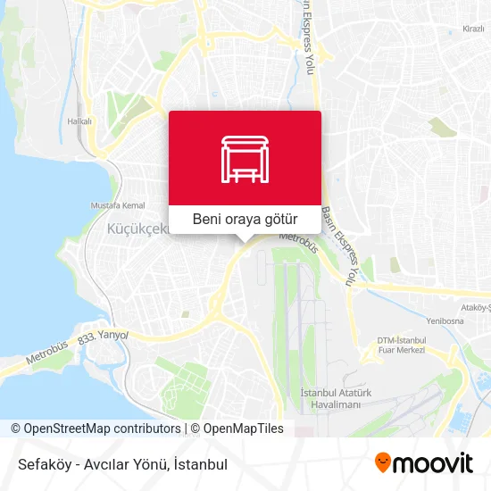 Sefaköy - Avcılar Yönü harita
