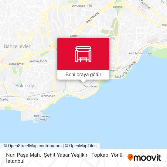 Nuri Paşa Mah.- Şehit Yaşar Yeşilkır - Topkapı Yönü harita