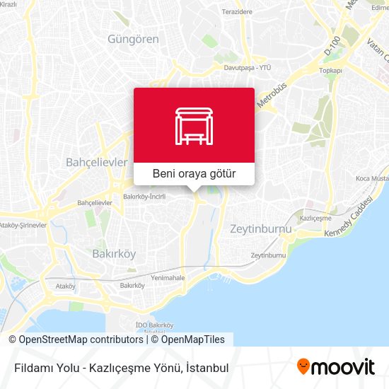 Fildamı Yolu - Kazlıçeşme Yönü harita