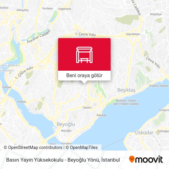 Basın Yayın Yüksekokulu - Beyoğlu Yönü harita