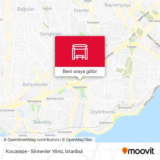 Kocatepe - Sirinevler Yönü harita