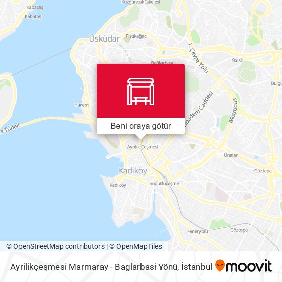 Ayrilikçeşmesi Marmaray - Baglarbasi Yönü harita