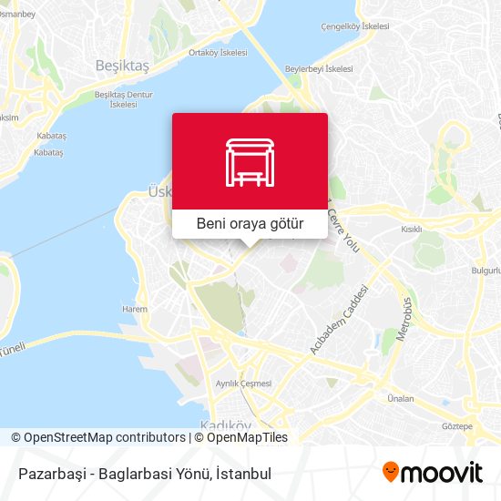 Pazarbaşi - Baglarbasi Yönü harita