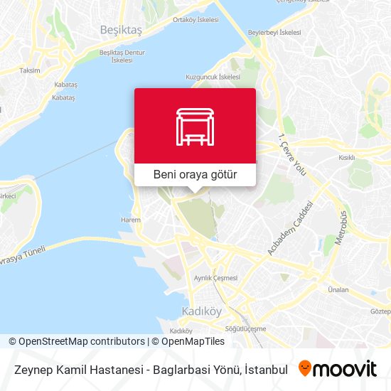 Zeynep Kamil Hastanesi - Baglarbasi Yönü harita