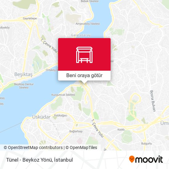 Tünel - Beykoz Yönü harita
