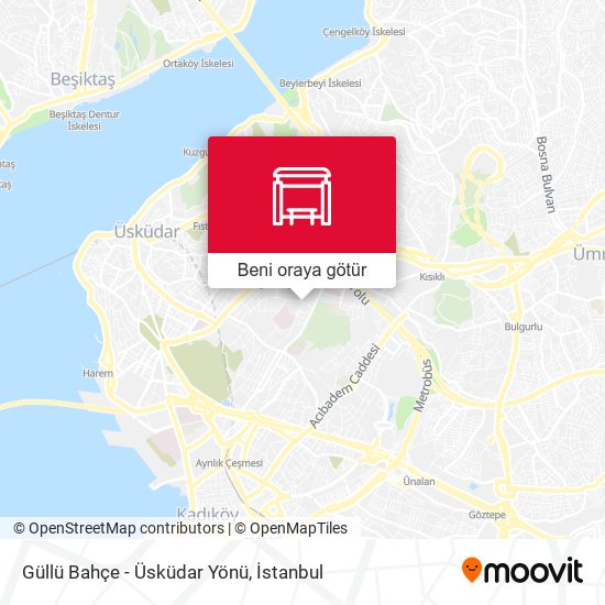 Güllü Bahçe - Üsküdar Yönü harita