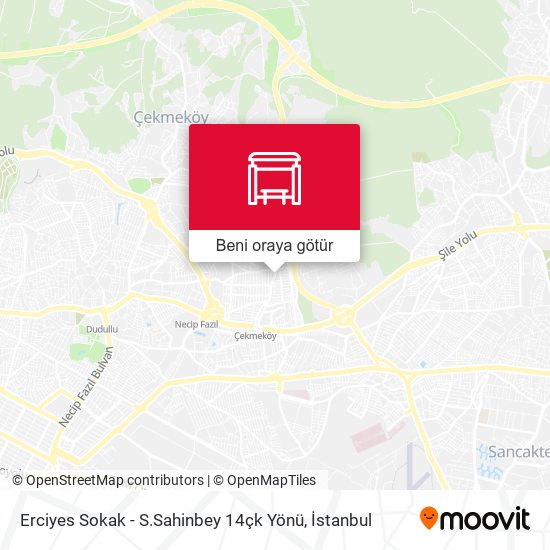 Erciyes Sokak - S.Sahinbey 14çk Yönü harita