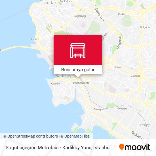 Söğütlüçeşme Metrobüs - Kadiköy Yönü harita