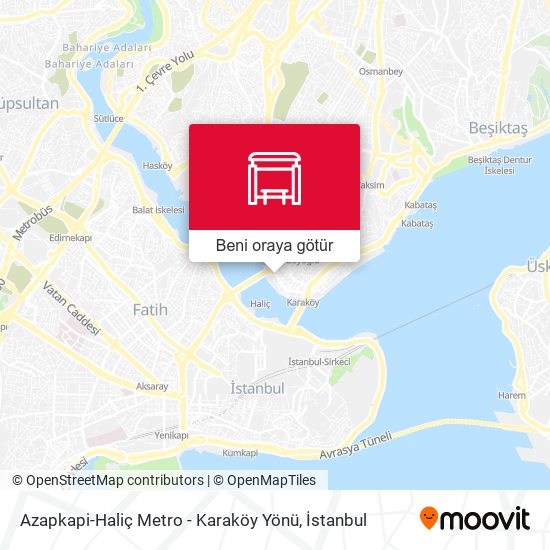 Azapkapi-Haliç Metro - Karaköy Yönü harita