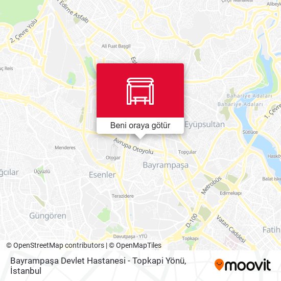 Bayrampaşa Devlet Hastanesi - Topkapi Yönü harita