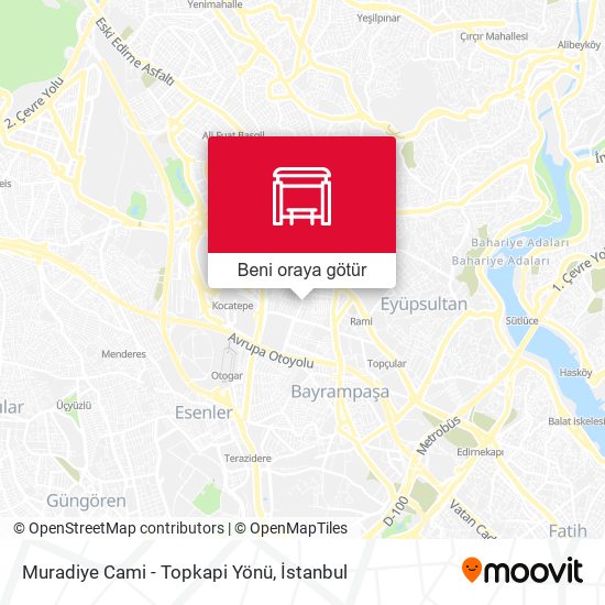 Muradiye Cami - Topkapi Yönü harita