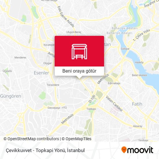 Çevikkuvvet - Topkapi Yönü harita