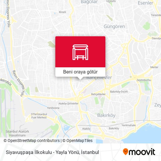 Siyavuşpaşa İlkokulu - Yayla Yönü harita