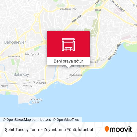Şehit Tuncay Tarım - Zeytinburnu Yönü harita