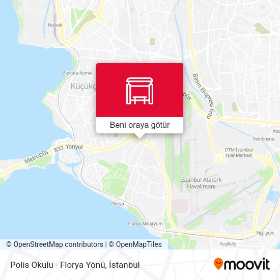 Polis Okulu - Florya Yönü harita