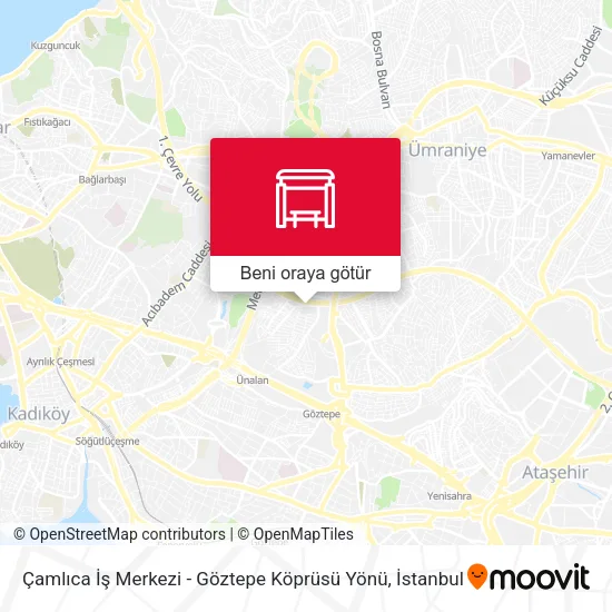 Çamlıca İş Merkezi - Göztepe Köprüsü Yönü harita