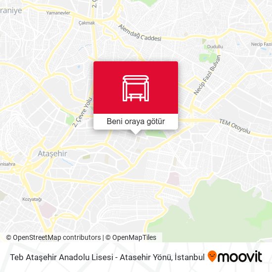Teb Ataşehir Anadolu Lisesi - Atasehir Yönü harita