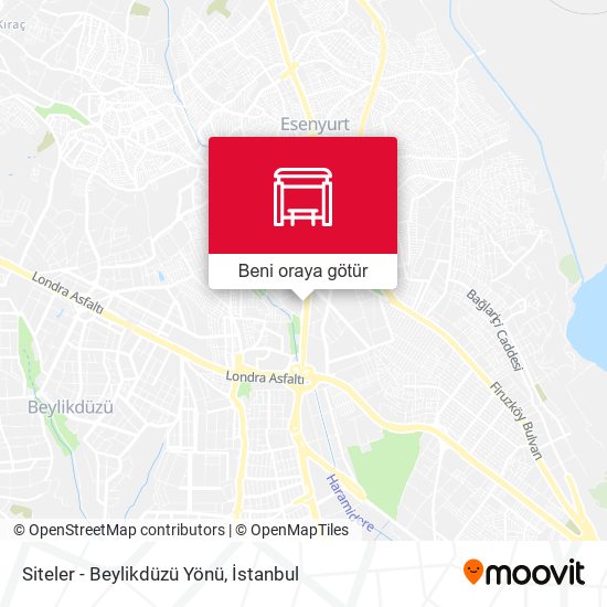 Siteler - Beylikdüzü Yönü harita