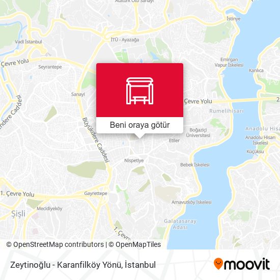 Zeytinoğlu - Karanfilköy Yönü harita