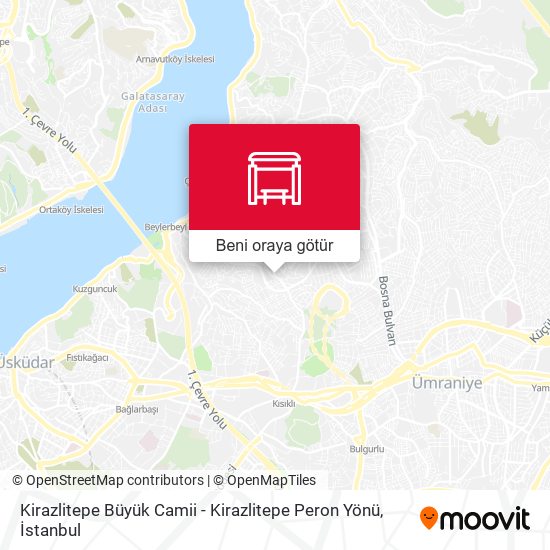 Kirazlitepe Büyük Camii - Kirazlitepe Peron Yönü harita