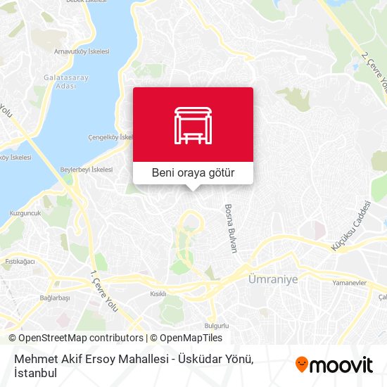 Mehmet Akif Ersoy Mahallesi - Üsküdar Yönü harita