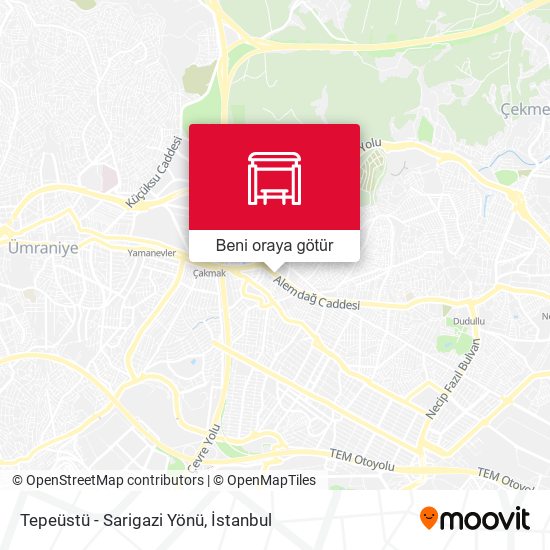 Tepeüstü - Sarigazi Yönü harita