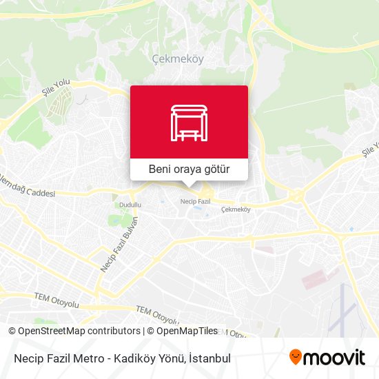Necip Fazil Metro - Kadiköy Yönü harita
