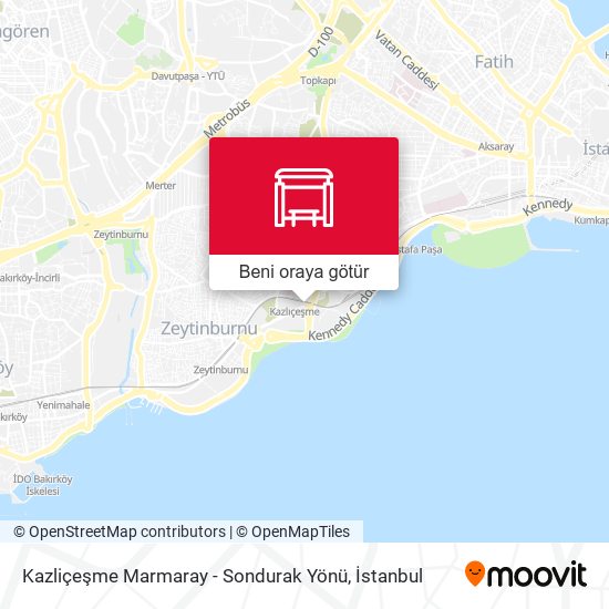 Kazliçeşme Marmaray - Sondurak Yönü harita