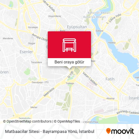Matbaacilar Sitesi - Bayrampasa Yönü harita