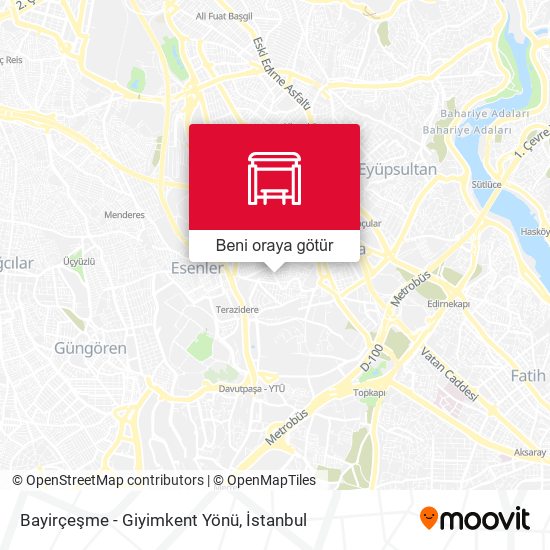 Bayirçeşme - Giyimkent Yönü harita