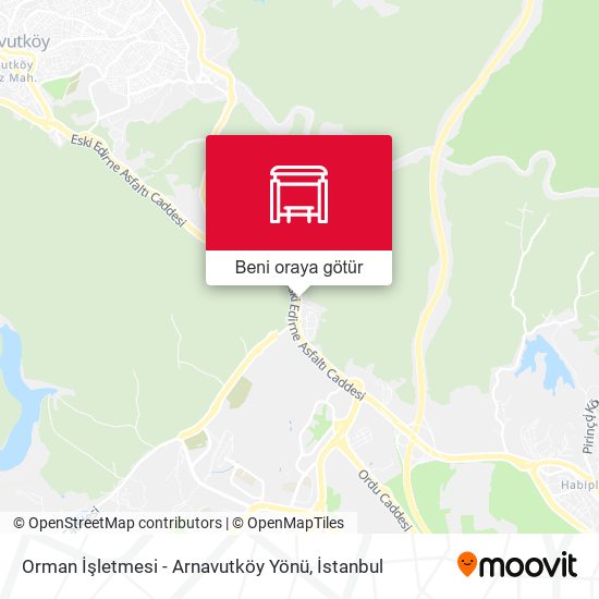 Orman İşletmesi - Arnavutköy Yönü harita