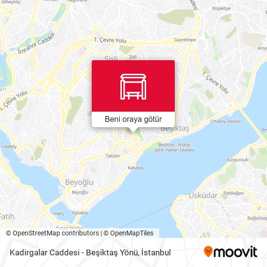 Kadirgalar Caddesi - Beşiktaş Yönü harita
