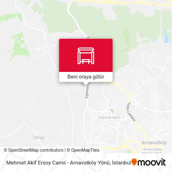 Mehmet Akif Ersoy Camii - Arnavutköy Yönü harita
