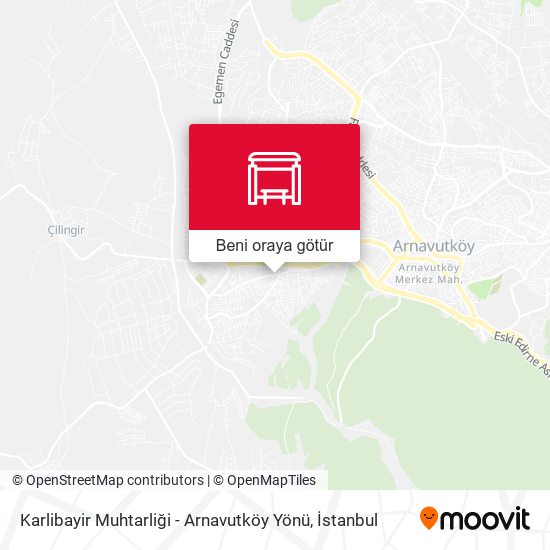 Karlibayir Muhtarliği - Arnavutköy Yönü harita