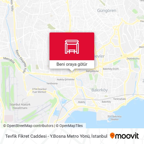 Tevfik Fikret Caddesi - Y.Bosna Metro Yönü harita