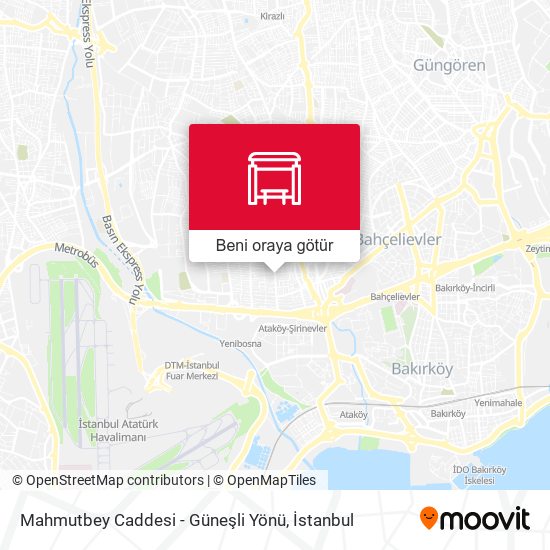 Mahmutbey Caddesi - Güneşli Yönü harita