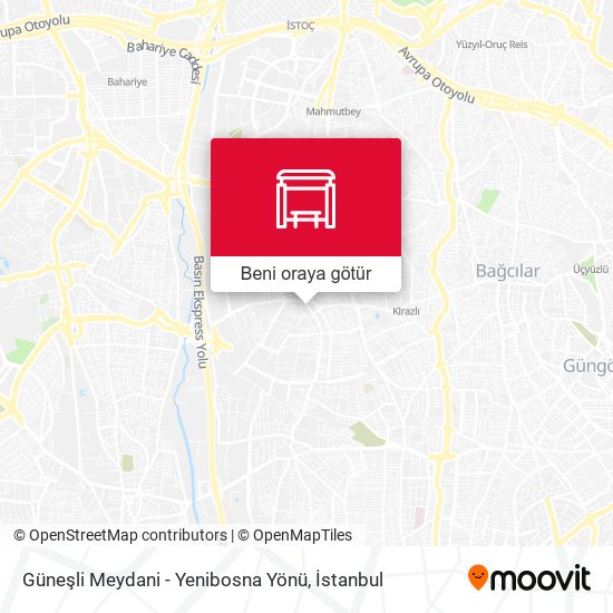 Güneşli Meydani - Yenibosna Yönü harita