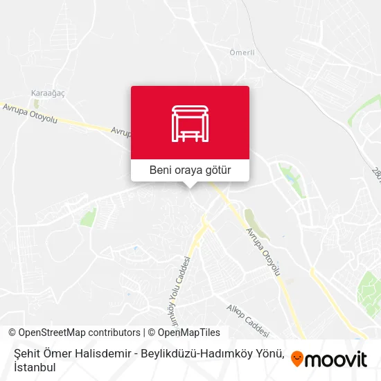 Şehit Ömer Halisdemir - Beylikdüzü-Hadımköy Yönü harita