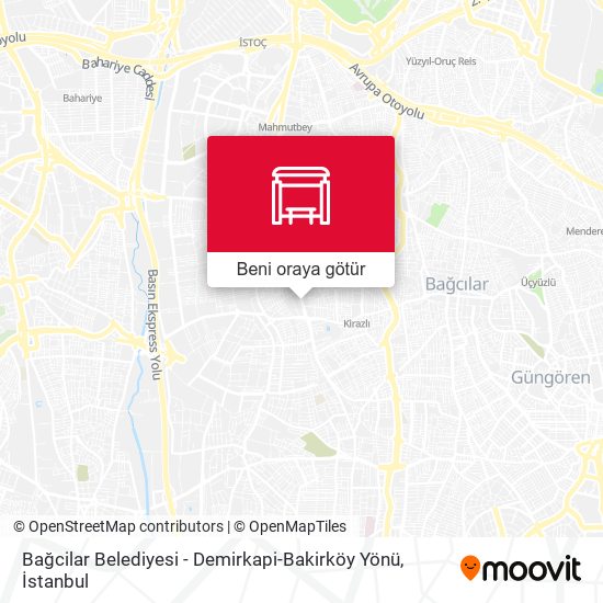 Bağcilar Belediyesi - Demirkapi-Bakirköy Yönü harita