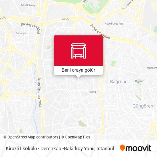 Kirazli İlkokulu - Demirkapi-Bakirköy Yönü harita