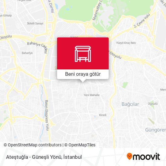 Ateştuğla - Güneşli Yönü harita