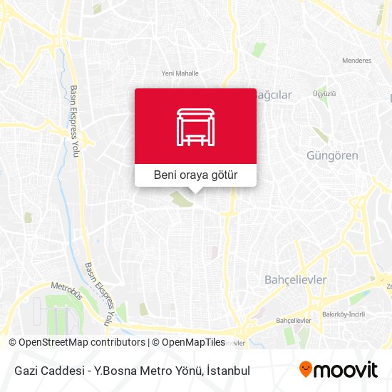 Gazi Caddesi - Y.Bosna Metro Yönü harita