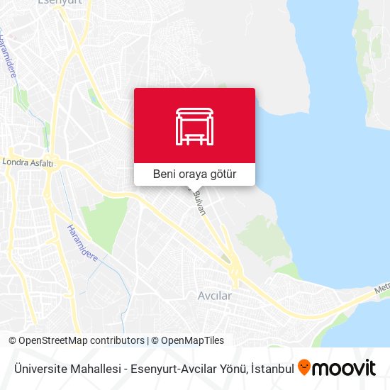 Üniversite Mahallesi - Esenyurt-Avcilar Yönü harita