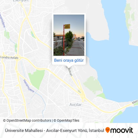Üniversite Mahallesi - Avcilar-Esenyurt Yönü harita